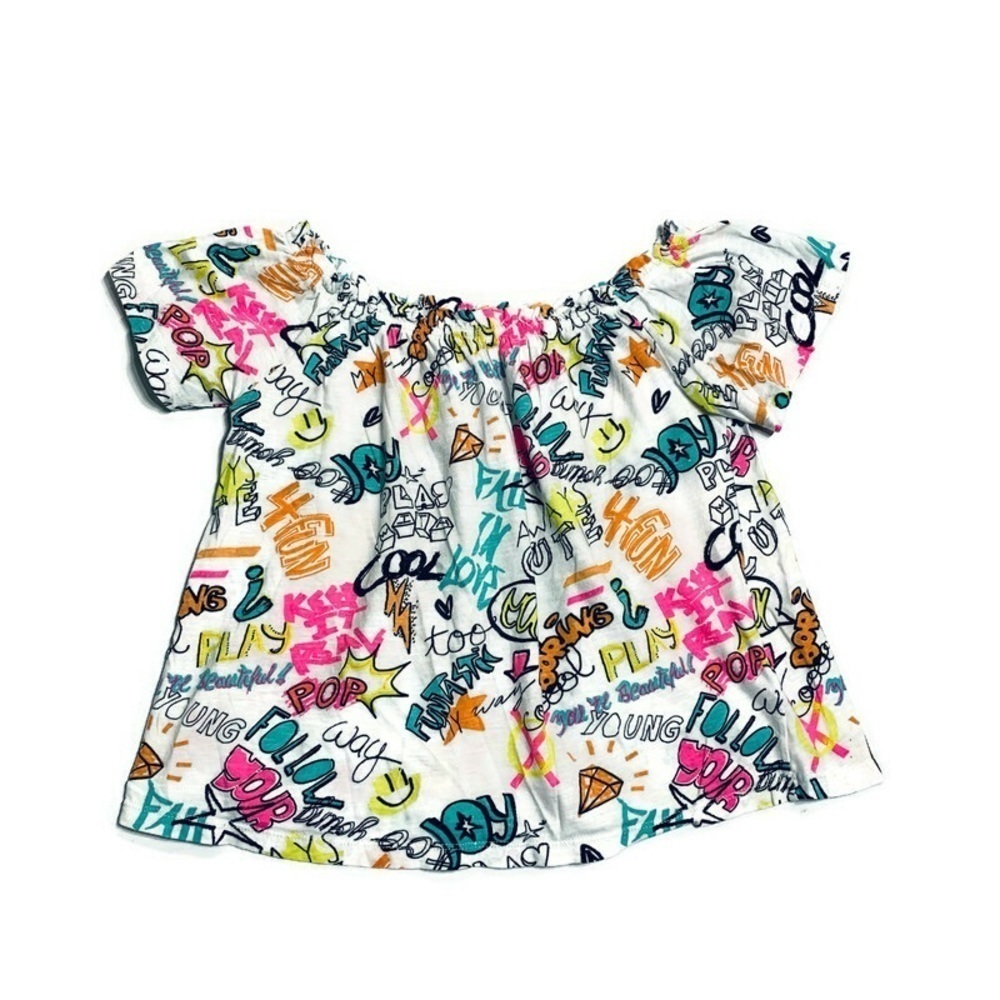 Zara girls 13-14Y wide‎ elastic neck tee shirt